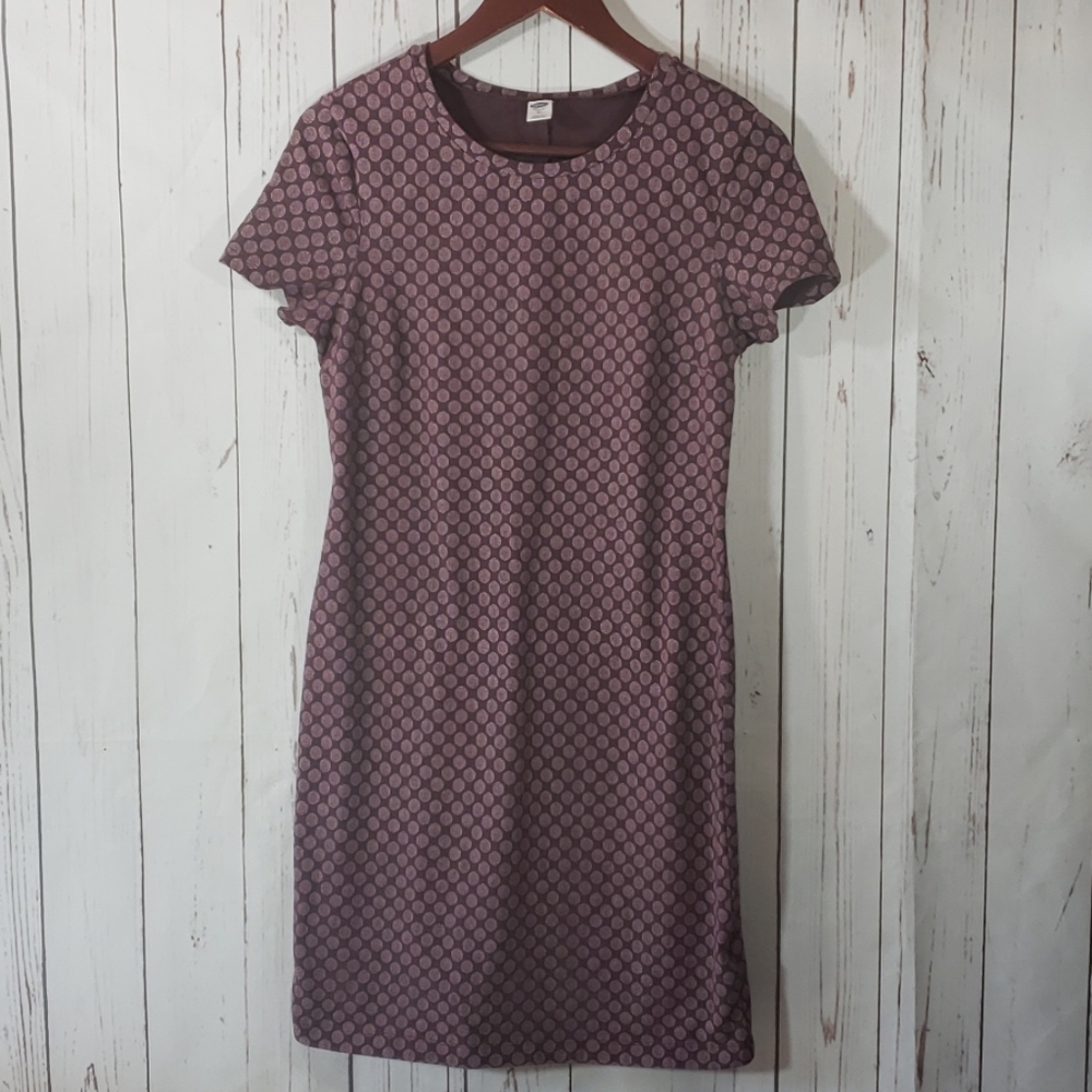 Old Navy Burgundy polka dot dress Medium